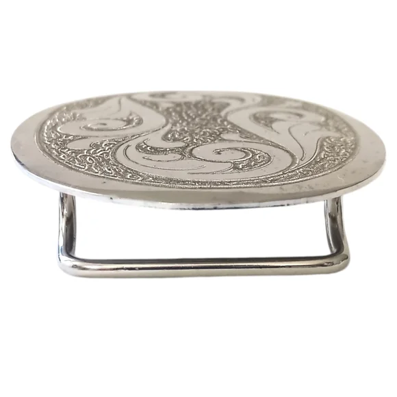 Frye Belt Buckle Etched German Silver Western Vintage Southwestern Cowgirl - Picture 7 of 14